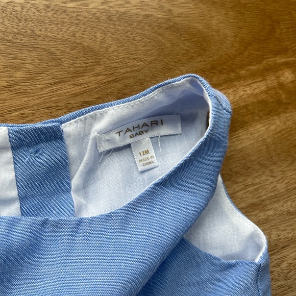 Baby Blue and White Dress with Bow - Picture 5 of 10